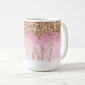 Goldene Sparkle Rosa Ombre Glitzer Traum Kaffeetasse (VorderseiteRechts)