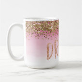 Goldene Sparkle Rosa Ombre Glitzer Traum Kaffeetasse (Links)