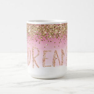 Goldene Sparkle Rosa Ombre Glitzer Traum Kaffeetasse