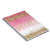 Goldene Sparkle Rosa Ombre Glitzer Traum Notizblock (Rechte Seite)