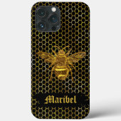 Goldene Sparkling Königin Bee Gold Hexagon Beehive Case-Mate iPhone Hülle (Rückseite)