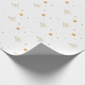 Goldene Sparten und Sterne Geschenkpapier (Ecke)