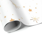 Goldene Sparten und Sterne Geschenkpapier (Rolleneckpunkt)