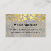 Goldene Speck | Palm-Blätter Hintergrund Visitenkarte (Rückseite)