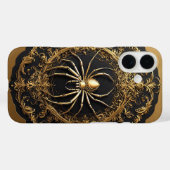Goldene Spiderstatue über Verziertes Bauwerk Case-Mate iPhone Hülle (Rückseite (Horizontal))