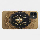 Goldene Spiderstatue über Verziertes Bauwerk Case-Mate iPhone Hülle (Rückseite (Horizontal))