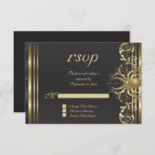 Goldene Spinne auf dem Schwarzen UAWG RSVP Karte (Vorne/Hinten)