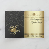 Goldene Spinne Danke Hochzeitskarte (Innenseite)