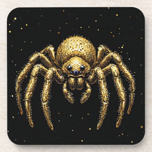 Goldene Spinne Getränkeuntersetzer (Vorderseite)