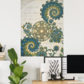 Goldene Spirale Blueprint Spirit Art Poster (Heimbüro)