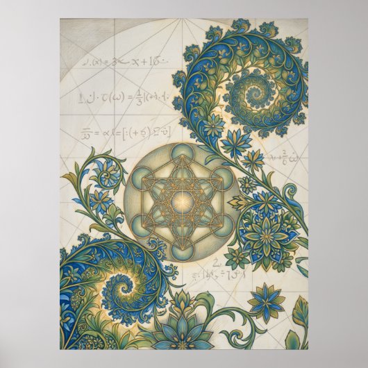 Goldene Spirale Blueprint Spirit Art Poster (Vorne)