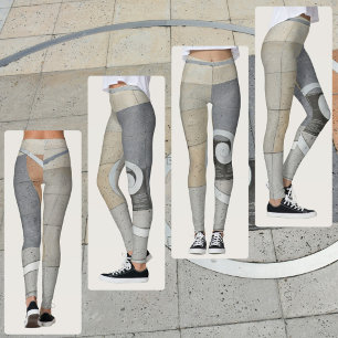 Goldene Spirale Greige Beige Grau Leggings