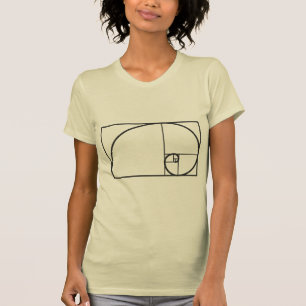 Goldene Spirale Minimale Geometrie Zeichnung T-Shirt