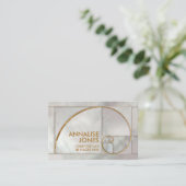 Goldene Spirale - Perle und Gold Visitenkarte (Stehend Vorderseite)