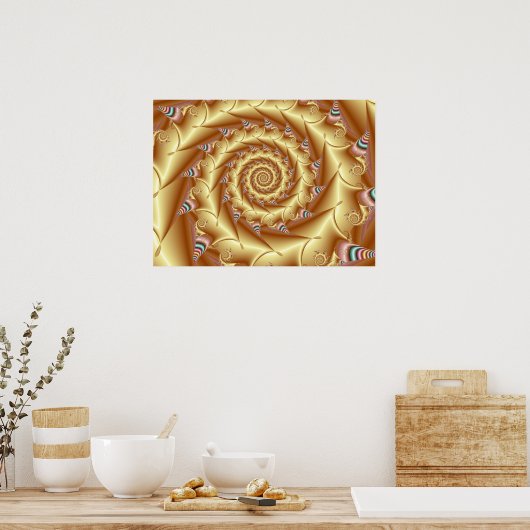 Goldene Spirale Poster (Küche)
