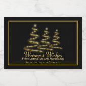 Goldene Spirale Weihnachtsbäume auf dem Roten Meer Schaumweinetikett (Einzelnes Label)