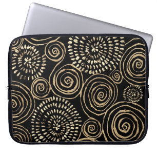 Goldene Spiralen aus Glitzer, abstrakt, nahtlos Laptopschutzhülle