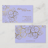 Goldene Spiralen Blätter Zierender Deko Vintager C Visitenkarte (Vorne/Hinten)