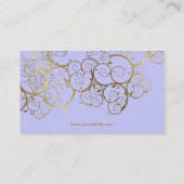 Goldene Spiralen Blätter Zierender Deko Vintager C Visitenkarte (Rückseite)