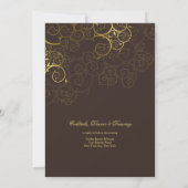 Goldene Spiralen Wein Hochzeit einladen Einladung (Rückseite)