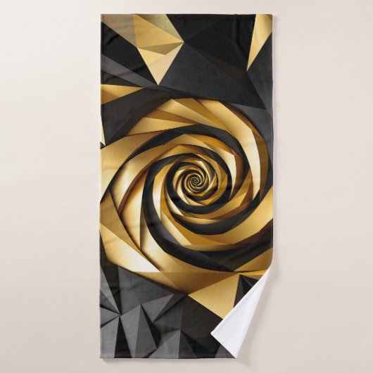 Goldene Spiralgeometrie Badehandtuch (Badehandtuch)