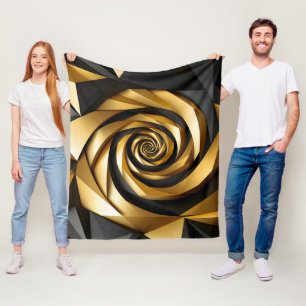 Goldene Spiralgeometrie Fleecedecke