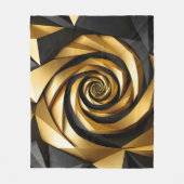 Goldene Spiralgeometrie Fleecedecke (Vorderseite)