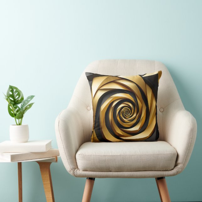 Goldene Spiralgeometrie Kissen (Stuhl )