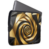Goldene Spiralgeometrie Laptopschutzhülle (Vorne Rechts)