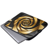 Goldene Spiralgeometrie Laptopschutzhülle (Vorne Knopf)