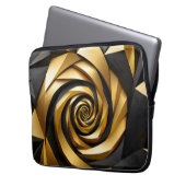 Goldene Spiralgeometrie Laptopschutzhülle (Vorderseite Links)