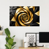 Goldene Spiralgeometrie Poster (Heimbüro)