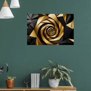 Goldene Spiralgeometrie Poster