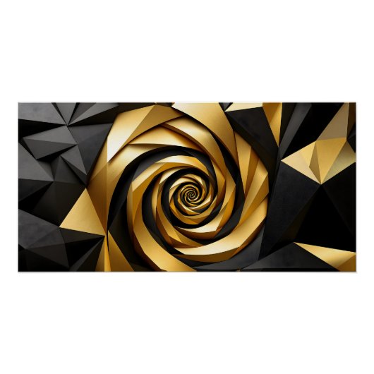 Goldene Spiralgeometrie Poster (Vorderseite)