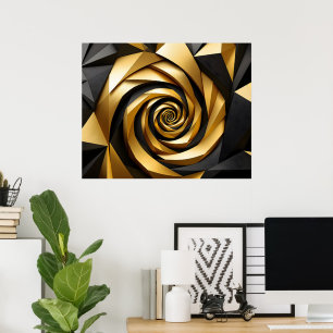 Goldene Spiralgeometrie Poster