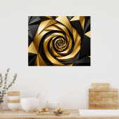 Goldene Spiralgeometrie Poster (Küche)