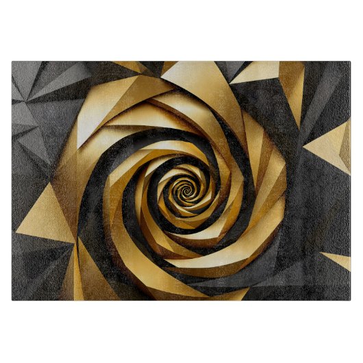 Goldene Spiralgeometrie Schneidebrett (Vorderseite)
