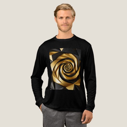 Goldene Spiralgeometrie Tri-Blend Shirt (Volle Vorderseite)
