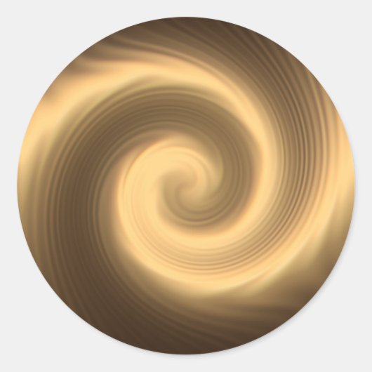 Goldene Spiralstruktur Runder Aufkleber (Vorderseite)