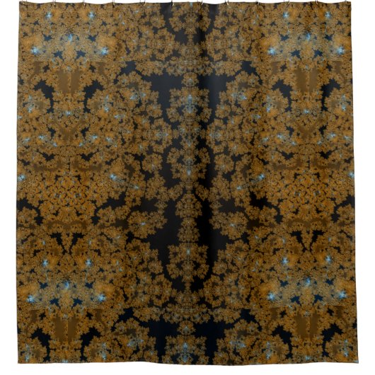 Goldene Spitze auf Braun Duschvorhang (Vorderseite)