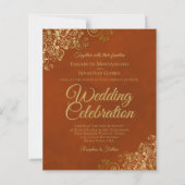 Goldene Spitze auf Rust Orange BUDGET Hochzeit Ein (Vorderseite)