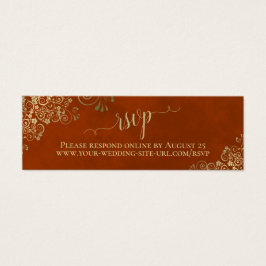 Goldene Spitze auf Rust Orange Wedding RSVP Online