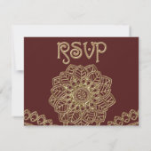 Goldene Spitze (Eheantwort-Karte) RSVP Karte (Rückseite)