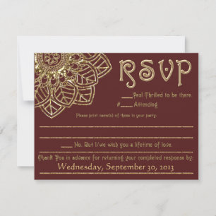 Goldene Spitze (Eheantwort-Karte) RSVP Karte