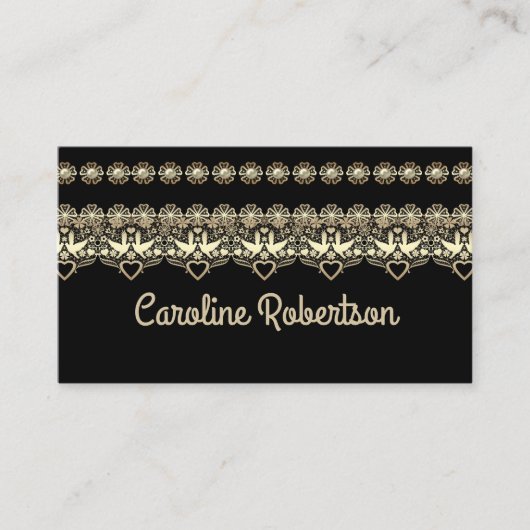 Goldene Spitze, elegant, glänzend Visitenkarte (Vorderseite)