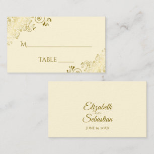 Goldene Spitze Elfenbein Creme Elegante Hochzeitsb Platzkarte
