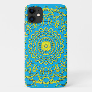 Goldene Spitzendesign auf Himmelblau Case-Mate iPhone Hülle