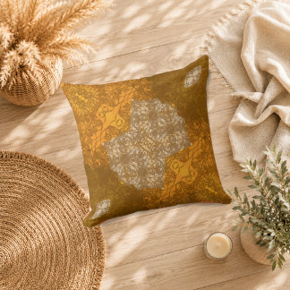 Goldene Spitzenmosaik Kissen