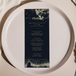 Goldene Splash-Kalligrafie Abendmenü Menükarte