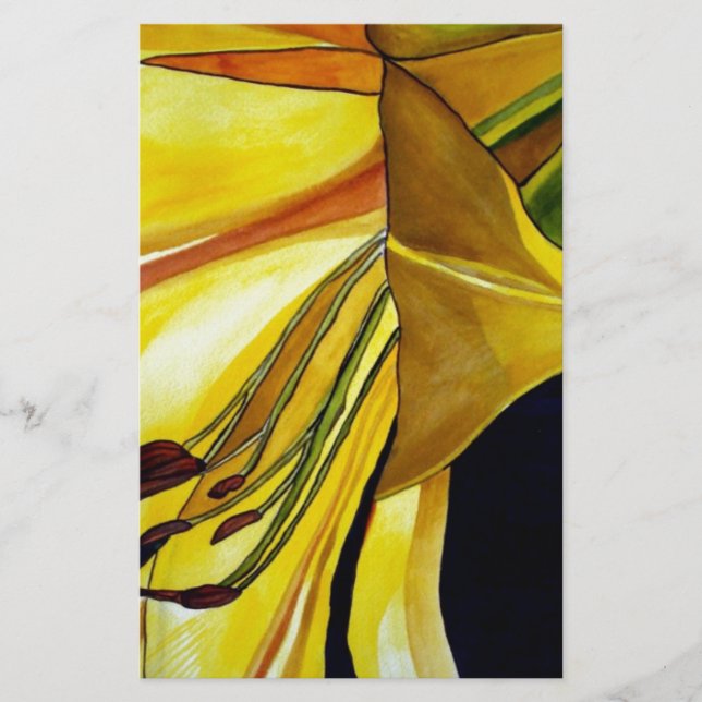 Goldene Splendor-Lilie Originelle Kunst (Vorderseite)
